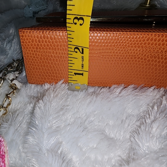 Timothy Hitsman Bag, Vintage, EUC, Snakeskin pattern, Gold Trim,Made in Spain - Picture 15 of 15